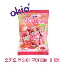 okio 복숭아구미 젤리, 100g, 5개