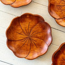 문스키친 천연 옻칠 연꽃 나무 쟁반 소중대, 우드