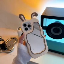 귀여운 토끼 귀 거울 적용iPhone14promax 아이폰13 케이스 11 실리콘12 방아 플러스 14Pro 인플루언서 13Pro 대박 12Pro 케이스