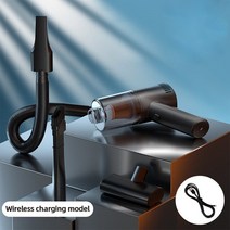 업소용 청소기 무동력 바닥 공업용 산업용 대형 건습식 무선 자동차 진공 60W 9000Pa 핸드 헬드 자동 가정용 이중 사용 미니, [01] Black