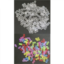 S고리 100개 룸밴드공예 부자재 세트 유아 어린이 고무줄 팔찌만들기 재료 키트, 컬러100개