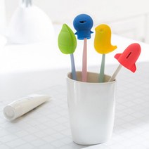 달자샵 위생적 실리콘 칫솔캡 귀여운 캐릭터 칫솔머리 커버 마개, 초록, 1Pcs