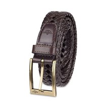 107661 Dockers 다커스 남성용 가죽 꼰 캐주얼 및 드레스 벨트, 38, 브라운 브레이드
