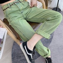 달콤한 멋진 스타일의 청바지 여성 미국 복고풍 와이드 레그 바지