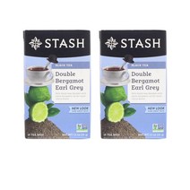 스태쉬티 홍차 더블 베르가못 얼 그레이 33g 18티백 Stash Tea Black Tea Double Bergamot Earl Grey, 2팩