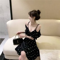 [Kingfishe]여름 오픈숄더 원피스 여성 프릴레이스 미니 원피스 TuE726FEI726LJQ01