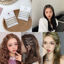 [다이나몰] 큐빅 포인트 일자 실핀 6cm 7cm 8개세트 / 골드4+실버4