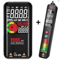EC측정기 BSIDES10S11 디지털 스마트 멀티 미터 컬러 LCD 디스플레이 9999 DC AC 전압 커패시터 옴 다이오드 NCV Hz 테스터 DMM, CHINA, S11 Black-X1