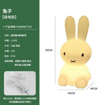 미피조명 LED 무드등 토끼램프 수면등 수유등 태양광 야외 발광 토끼등 정원 경관 빌라 가든 가정용 인테리어 잔디 캐릭터 동물, [전신접속] 80cm 토끼/칠색리모컨