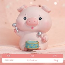 LIANGPIN 모던 심플 귀여운 돼지 인테리어장식소품 행운의상징 집들이 개업 선물 차량 인테리어 소품, 수지 장식품-드러머 새끼 돼지