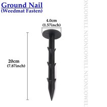 제초 매트 부직포 잡초 농사용 멀칭 비닐 농장 온실 풍경 pla 분해 가능한 식물 섬유, 5개, 20cm 못, 7 20cm Nail_2 5pcs