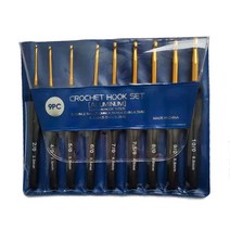 뜨개질 공구 스웨터 바늘 TPR 실리콘 손잡이 알루미나 코바늘 블랙 손잡이 골드 알루미늄 코바늘 한 세트 9개 한 세트 5개, 9개 세트 PVC 포장