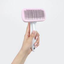 키트니 원터치 죽은털 제거 사각 소프트 슬리커 브러쉬, 핑크