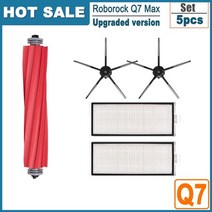 샤오미 호환 roborock q7 maxq7 max q7 plust8 로봇 진공 청소기 예비 부품 메인 사이드 브러시 걸레 천 먼지 봉투 용 헤파 필터, 5개