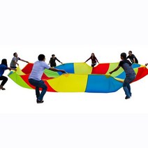 낙하산 키즈 텐트 Toysplay 트램폴린 커버 캠핑 야외 어린이 협동 미니 플라이 팀 빌딩 게임 스포츠 엔터테, 01 Size 3