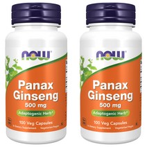 나우푸드 파낙스 진생 500mg 캡슐 글루텐 프리, 100개입, 2개