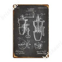 초크아트 칠판 블랙보드 입간판 커피 밀 특허 커피 숍 아트 블랙 금속 기호 그림 장식, 그림으로, 40x30cm