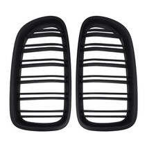 팰리세이드그릴 그랜져ig그릴 본넷덕트 벤츠세로그릴 자동차 hud 그릴망 SPEEDWOW 2Pcs 광택 자동차 앞 그릴 BMW 5 시리즈 F10 F18 2010-2017 68, 매트 블랙, 2개