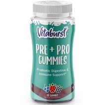 VITABURST Probiotic Gummies with Prebiotics 5 Billion CFU Probiotics Complete with Inulin Prebiotic for Digestive Support Vegetarian Friendly