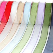 (AES) 펄 오간디 리본 40mmx20yd 1롤 끈, 백색