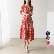 프롬코 자체제작 여성 빅지오 스판 플레어 롱 원피스