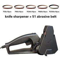 전동칼갈이 그라인더 연마기 칼가는법 샌딩 벨트 나이프 샤프너 전기 전문 도구 주방 가제트 그릿 120 320, 09 36 80 240 8002500X10