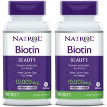 나트롤 비오틴 뷰티 10000mcg 타블렛, 100정, 2개
