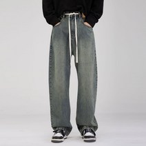 아메리칸 빈티지 나노진 와이드 가죽 밴딩 팬츠 남