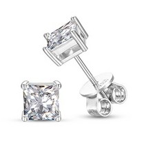 모이사나이트 귀걸이 프린세스 컷 0.5ct 1ct 다이아몬드 테스트 통과 925 d