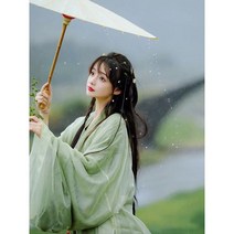 그린 빅와이드 여성 어른 계랑 철릭 한복 한국 무용 의상 사극 드라마 뮤지컬 촬영