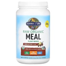 Garden of Life (가든 오브 라이프) RAW 유기농 식사 셰이크 & 대용식 바닐라 스파이스드 차이 907g(2lbs 2oz), 5개
