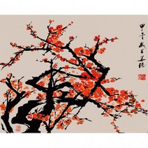 피포페인팅 사군자 매화 40x50 diy 명화그리기 셀프페인팅 홈갤러리, 단품