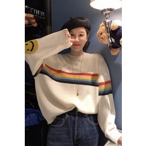 루즈핏 뽀글이 스마일 니트