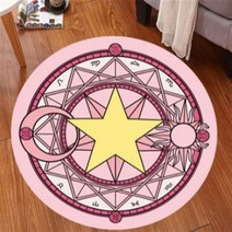 카드캡터체리 사쿠라 마법진 원형러그 캡틴아메리카 영국국기 카페트 카펫 침실 미끄럼방지