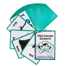 26종 760개 어린이 영어 플래시 카드 교육용 장난감 영어 유아 학습 카드, wild animals&insects