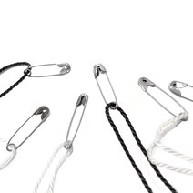 의류 택고리 택끈 택줄 옷핀 행택교체용 (100개), (블랙끈_실버핀)