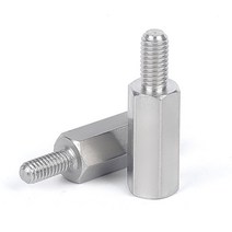 M2.5 T4 육각 스페이서 스탠드 오프 PCB 마더보드 지지대 볼트 스터드 기둥 니켈 도금 탄소강, M2.5 (Thread 4mm), 6mm(30개), 1개