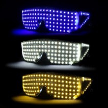 야광맨 LED 너무 화려해서 당황한 선글라스 1pcs [배터리 포함] 야광 LED 유튜브 안경, 01. [웜]