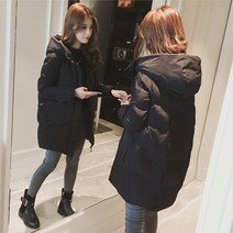 케주얼 후드 단색 패딩 겨울 여성 루즈핏 점퍼