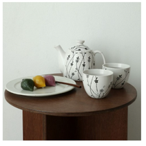 산들꽃 다기 세트, 3세트, 다관 1개+ 찻잔 2개