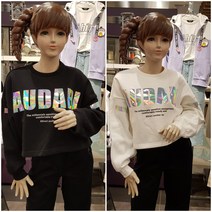 [더데이걸] 논현점 ####쭈리기모 크롭 맨투맨#### 겨울 크롭티### 기모티셔츠### 댄스##스우파## 멋내기 ##초등여아