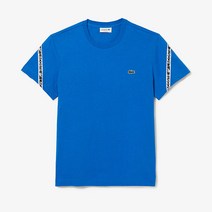 라코스테 라코스테 레귤러핏 프린트 밴드 반팔 티셔츠 블루
