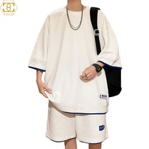 코디코치 반팔티 반바지 오버핏 트레이닝 운동복 상하세트
