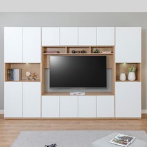 블리스데코 루시드 3000 월플렉스 높은 TV 거실장 세트 BOS022_C, 화이트