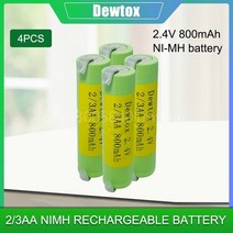 전기 자전거 배터리 800MAH 2.4V 2/3AA NI-MH 배터리 팩 전기 면도기 면도기용 용접 핀 포함 Ni Mh 셀, 01 1PCS