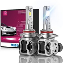 MultiEase H7 LED 헤드라이트 전구 플러그 앤 플레이 6000k 쿨 화이트 2개 팩, HB3/9005