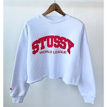 스투시 크롭 맨투맨 ST127300 화이트 WOMENS