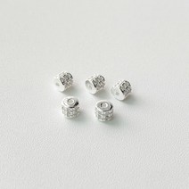 [DP3-107] 실버 펜던트 두줄 큐빅 론델 미니 은 참 비즈 팔찌 목걸이 만들기 DIY silver 925 부자재