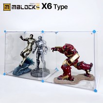 피규어장식장 진열장 아크릴케이스 피규어수납장 건담진열장 레고장식장 엠블럭스페셜 X6타입 1층X2칸 2칸형(앞/뒤덮개포함), 03.스페셜X6타입 1층X2칸 2칸형(기본형 파랑P)