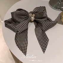 【머리핀】일본과 한국 새로운 스타일 인터넷 연예인 새 격자 무늬 큰 활 머리 장식 머리핀 다시 헤드 스푼 머리핀 여성 인터넷 연예인 봄 클립